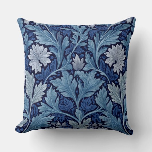 Decorative William Morris Floral Leaf Throw Pillow クッション (正面)