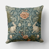 Decorative William Morris Rabbits Throw Pillow クッション (裏面)