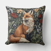 Decorative William Morris Style Wolf Throw Pillow クッション (正面)