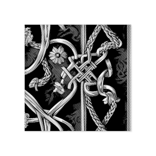 décorr médiéval rouge et or ラバースタンプ (インプリント)