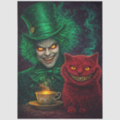 Decouapge Mystical Green Tea Host Fiery Cat  薄葉紙 (正面)