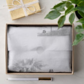 Decoupageの白黒Croquet場面 薄葉紙 (ギフト)