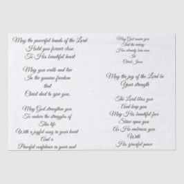 Decoupageの祈りの言葉のティッシュペーパー 薄葉紙