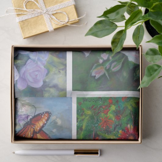 Decoupageの花のティッシュ 薄葉紙 (ギフト)