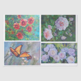 Decoupageの花のティッシュ 薄葉紙