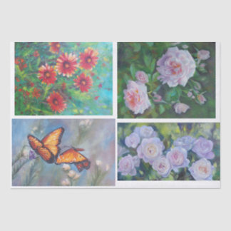 Decoupageの花のティッシュ 薄葉紙