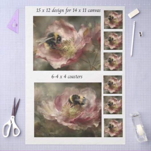 Decoupage 11x14 Design for Canvas Bumble Bee  薄葉紙 (クラフト)