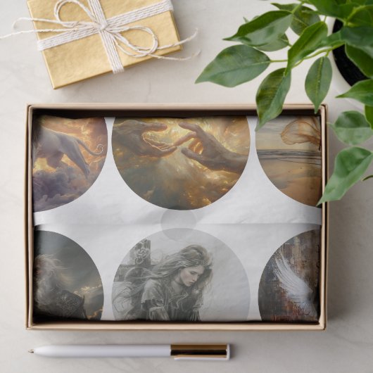 Decoupage 12 Devotional Faith Coaster Set 4" 薄葉紙 (ギフト)