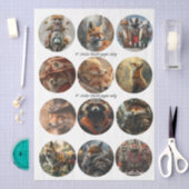 Decoupage 12 Fox 4" Coaster Woodland Designs  薄葉紙 (クラフト)