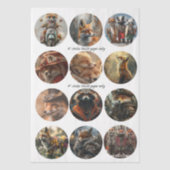 Decoupage 12 Fox 4" Coaster Woodland Designs  薄葉紙 (正面)