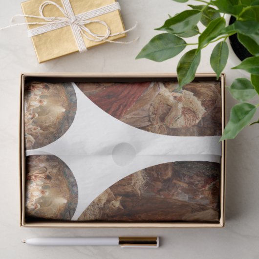 Decoupage 12" Nativity Scene Circles & 8 Coasters  薄葉紙 (ギフト)