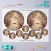 Decoupage 12" Nativity Scene Circles & 8 Coasters 薄葉紙 (クラフト)