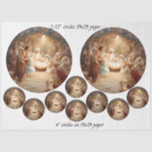Decoupage 12" Nativity Scene Circles & 8 Coasters  薄葉紙 (正面)