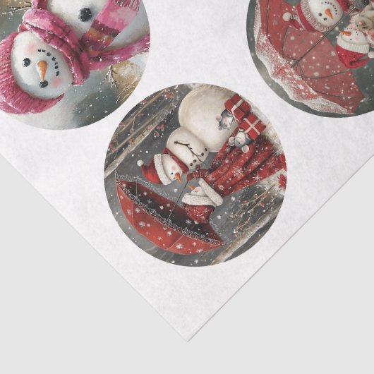 Decoupage 12 Whimsical 4" Coaster Santa Designs 薄葉紙 (詳細)