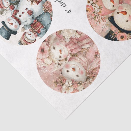 Decoupage 12 Whimsical Snowman 4" Coaster Set  薄葉紙 (詳細)