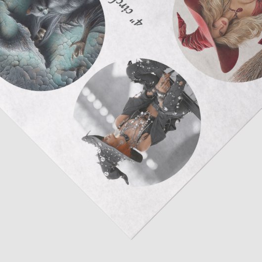 Decoupage 12 Witch Coaster Set 4" Circle Designs  薄葉紙 (詳細)