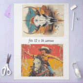 Decoupage 12x16 Cowgirl Roper & Skull Design  薄葉紙 (クラフト)
