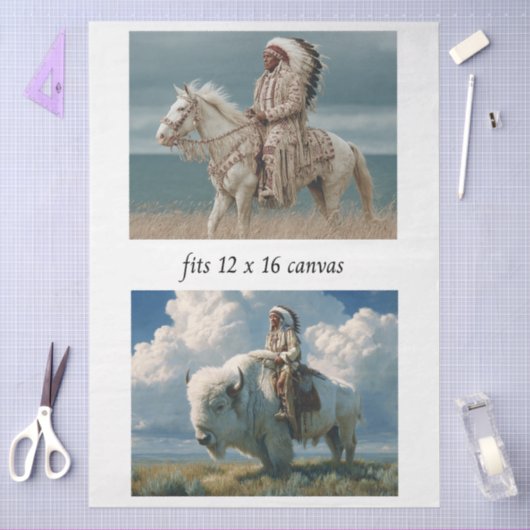 Decoupage 12x16 Native American Indian Designs  薄葉紙 (クラフト)