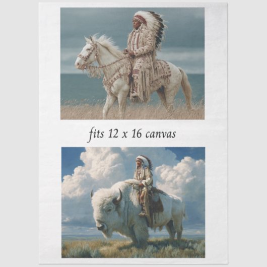 Decoupage 12x16 Native American Indian Designs  薄葉紙 (正面)