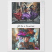 Decoupage 12x16 Whimsical Witches Festive Mystical 薄葉紙 (正面)