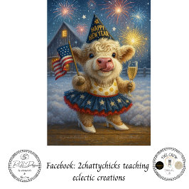 Decoupage 250th Birthday Highland Calf 4th July 薄葉紙