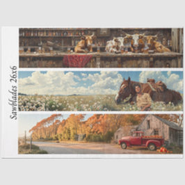 Decoupage 26x6" Handsaw Rustic Wall Art Designs  薄葉紙