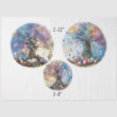 Decoupage 2-12" & 1-8" rounds Easter Egg Tree  薄葉紙 (正面)