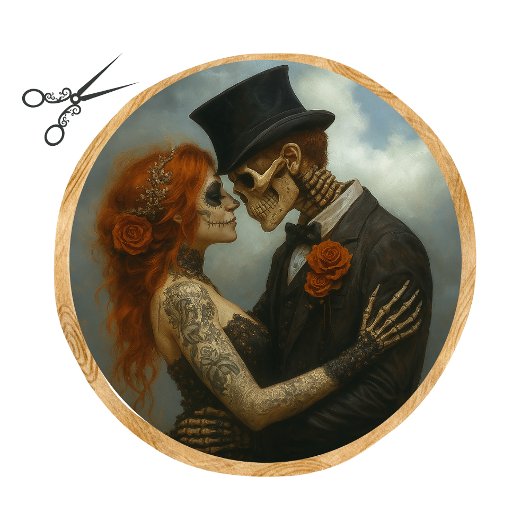 Decoupage 2 Skeleton Lovers Getting Married 薄葉紙