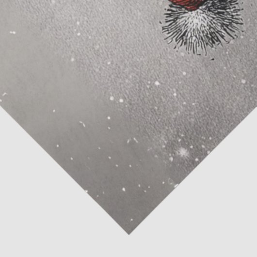 Decoupage 2 Snowmen Red Stripped Scarves Winter 薄葉紙 (詳細)