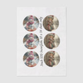 Decoupage 3" Mould Snow Globe Snowman & Girl  薄葉紙 (正面)