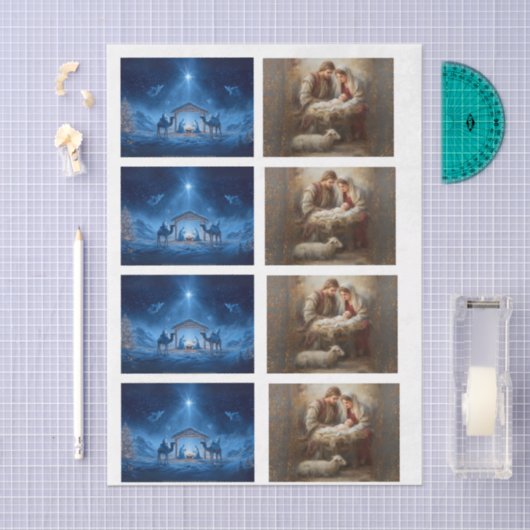 Decoupage 3" Snow Globe & Frame 4x3"-10x14paper 薄葉紙 (クラフト)