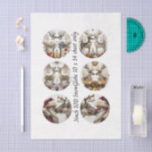 Decoupage 3" Snow Globe Moulds Floral Deer & Santa 薄葉紙 (クラフト)