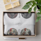 Decoupage 3" Snow Globe Moulds Roosters Red Barn 薄葉紙 (ギフト)