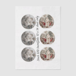 Decoupage 3" Snow Globe Moulds Vintage Santa Claus 薄葉紙