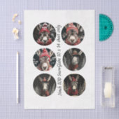 Decoupage 3" Snow Globe Moulds Whimsical Donkeys 薄葉紙 (クラフト)