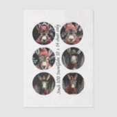 Decoupage 3" Snow Globe Moulds Whimsical Donkeys 薄葉紙 (正面)