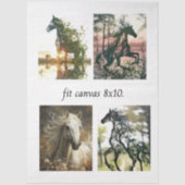 Decoupage 4 Horse Designs Fit 8x10 Canvas  薄葉紙 (正面)