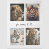 Decoupage 4 Lion Papers Fit 8 x 10 Canvas 薄葉紙 (正面)