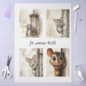 Decoupage 4 Mice Papers Fit 8 x 10 Canvas 薄葉紙 (クラフト)