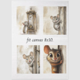 Decoupage 4 Mice Papers Fit 8 x 10 Canvas 薄葉紙