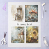 Decoupage 4 Storybook Designs Fit 8 x 10 Canvas 薄葉紙 (クラフト)
