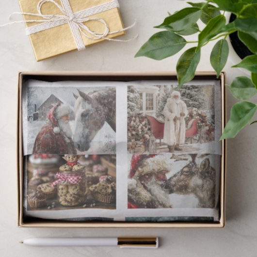 Decoupage 4x3 designs for 3" snow globe & frames  薄葉紙 (ギフト)