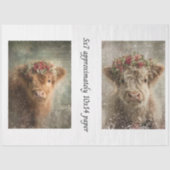 Decoupage 5x7 Highland Calves Winter Scene  薄葉紙 (正面)