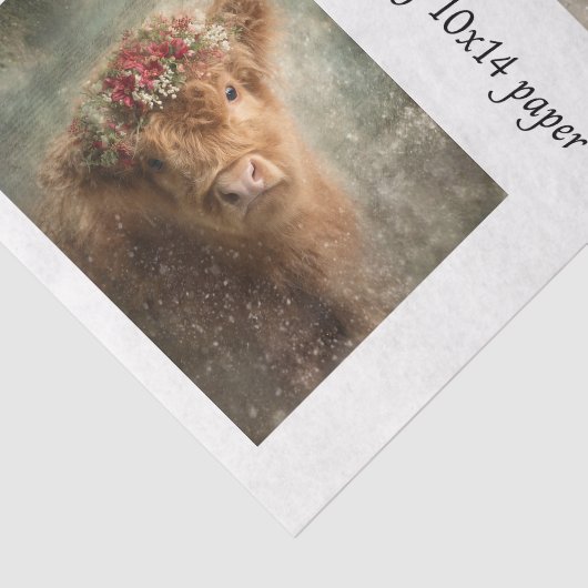 Decoupage 5x7 Highland Calves Winter Scene 薄葉紙 (詳細)