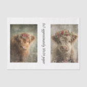 Decoupage 5x7 Highland Calves Winter Scene  薄葉紙 (正面)