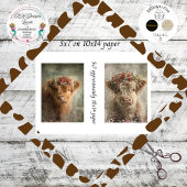 Decoupage 5x7 Highland Calves Winter Scene  薄葉紙