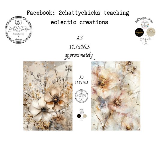 Decoupage A3 Botanicals Artwork Designs  薄葉紙