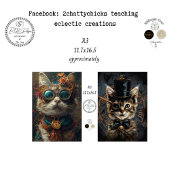 Decoupage A3 Scrapbook Paper Steampunk Cats  薄葉紙