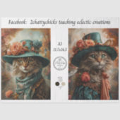 Decoupage A3 Scrapbooking Victorian Whimsical Cats 薄葉紙 (正面)