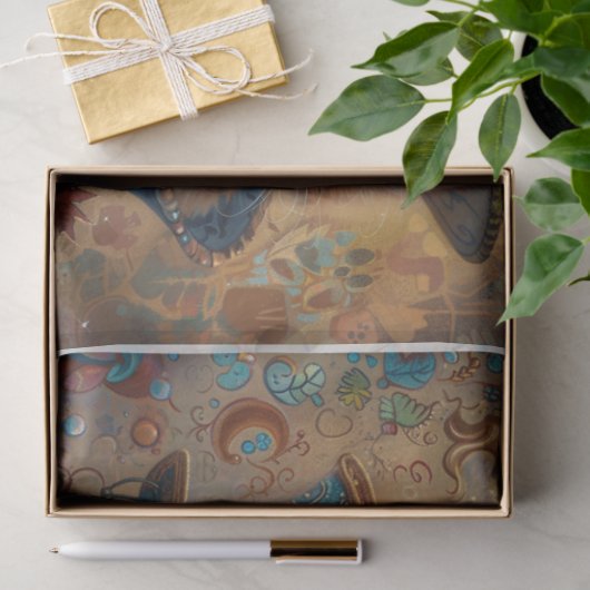 Decoupage A3 Whimsical Cat in Hats  薄葉紙 (ギフト)